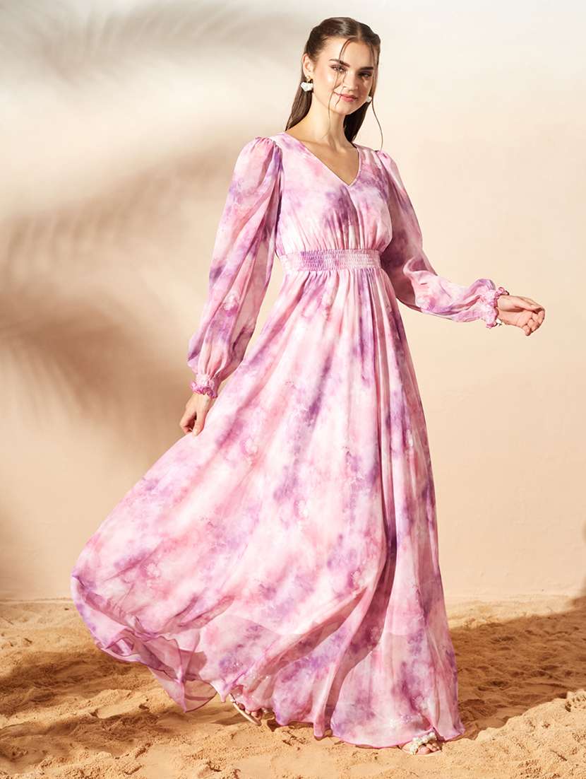 Women Printed Long Sleeves Fit And Flare Dress - 22577229 -  Standard Image - 2