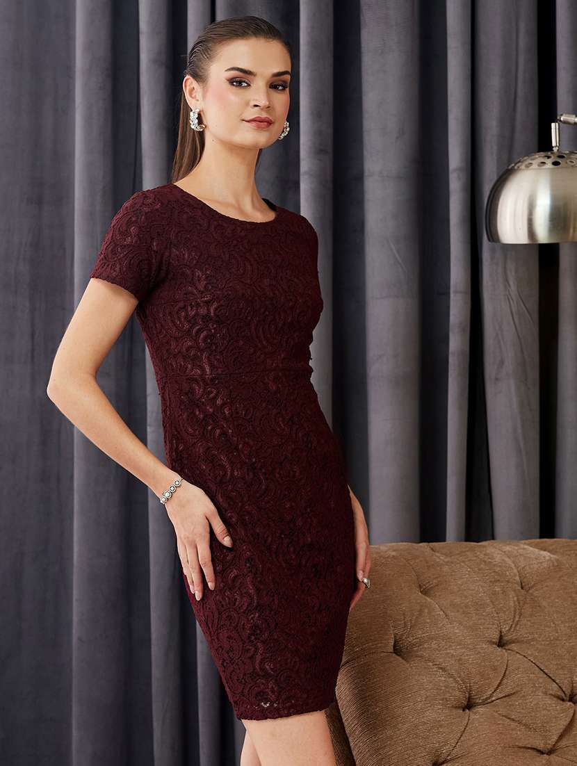 women self design short sleeves sheath dress - 22577230 -  Standard Image - 2