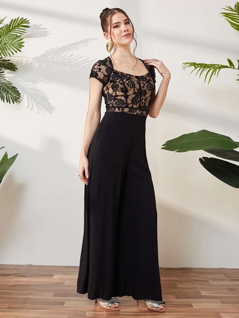 women self design short sleeves full leg jumpsuit - 22577290 -  Standard Image - 2