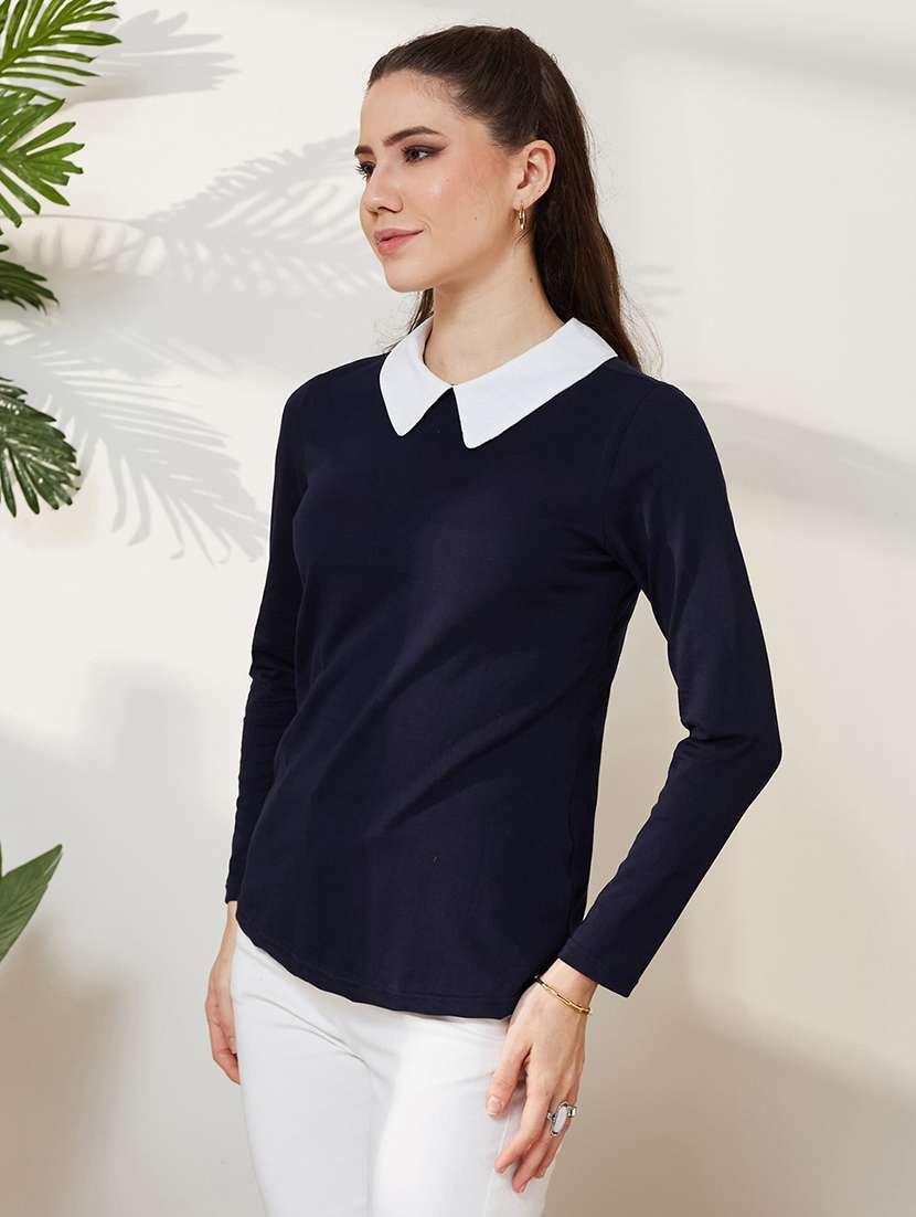 Women Solid Long Sleeves Regular Top - 22577318 -  Standard Image - 2