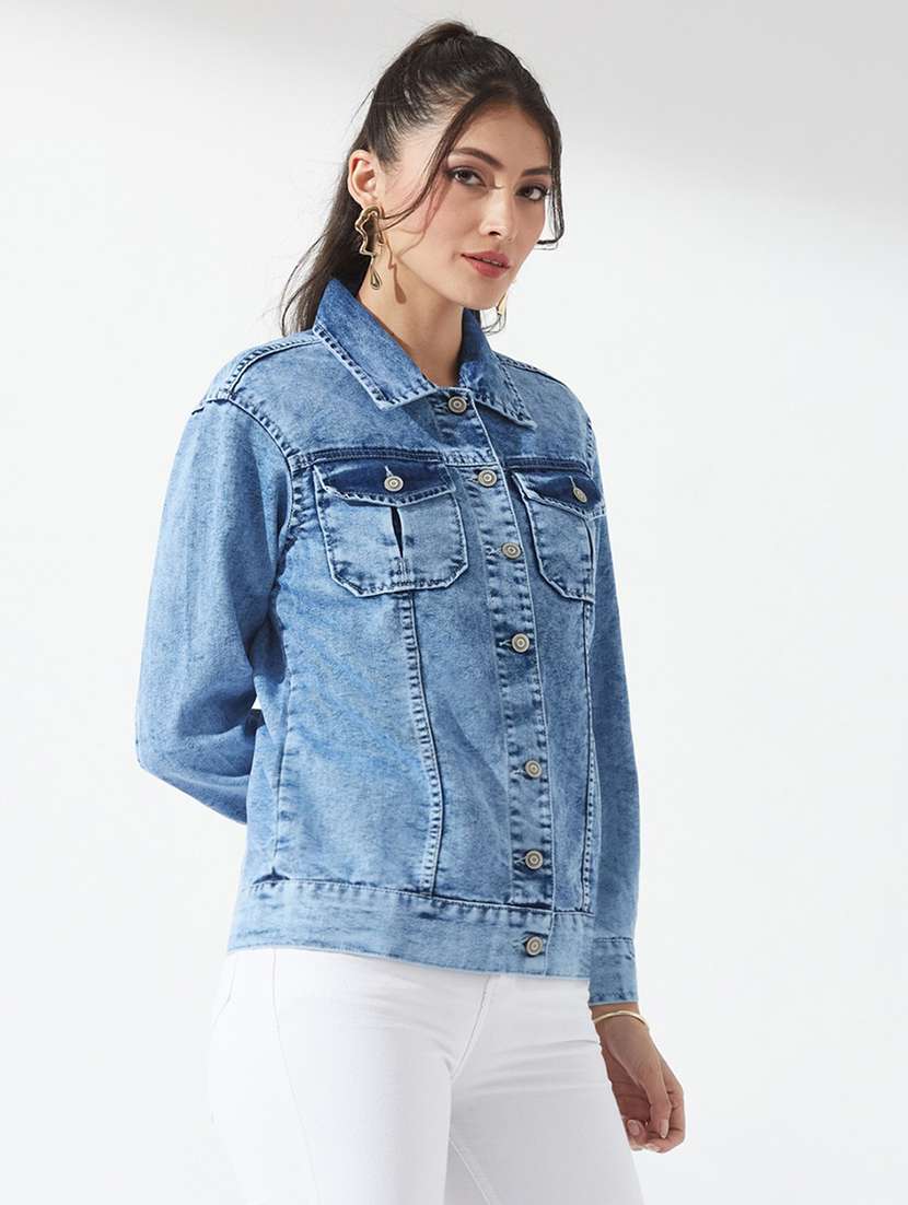 women embellished long sleeves denim jacket - 22577325 -  Standard Image - 2