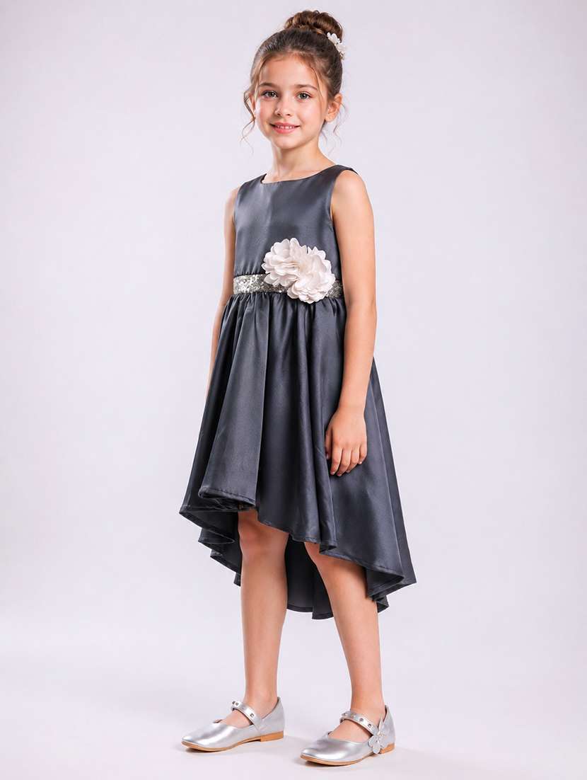 Girls Sequined Sleeveless High Low Dress - 22577372 -  Standard Image - 2