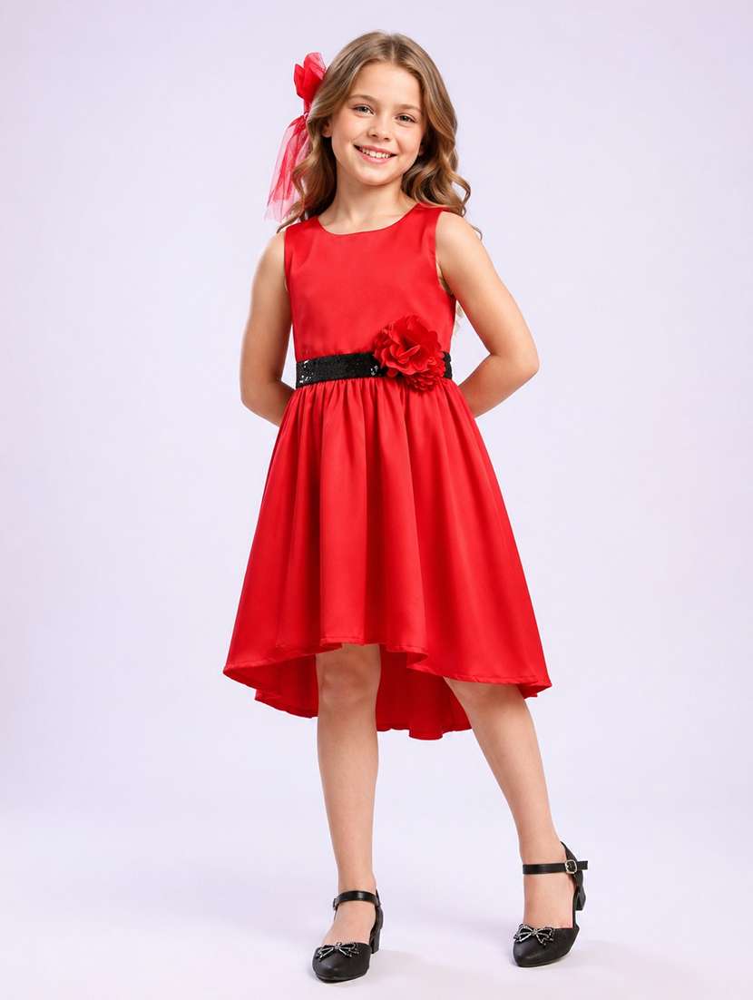 girls sequined sleeveless high low dress - 22577378 -  Standard Image - 2