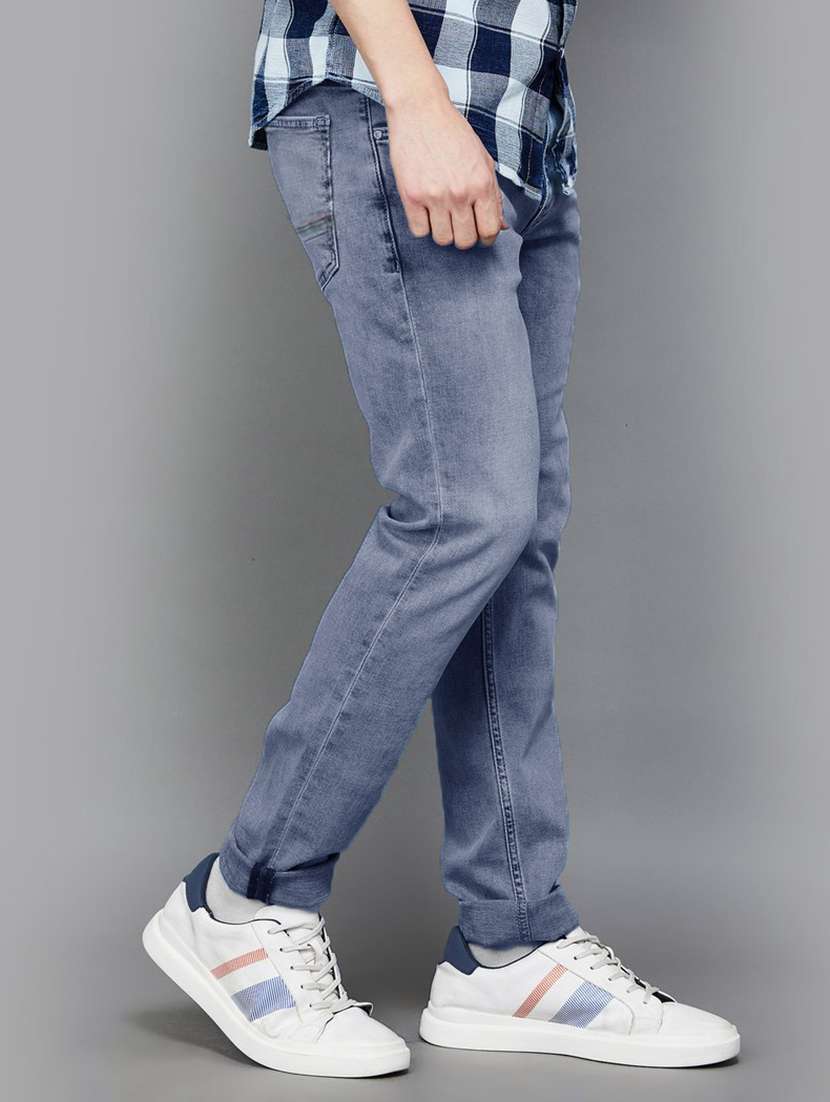men washed mid rise slim fit jeans - 22577395 -  Standard Image - 2