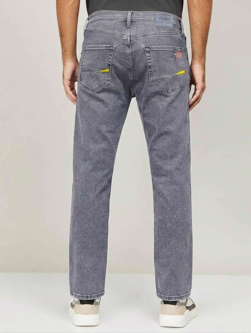 men washed mid rise straight jeans - 22577412 -  Standard Image - 2