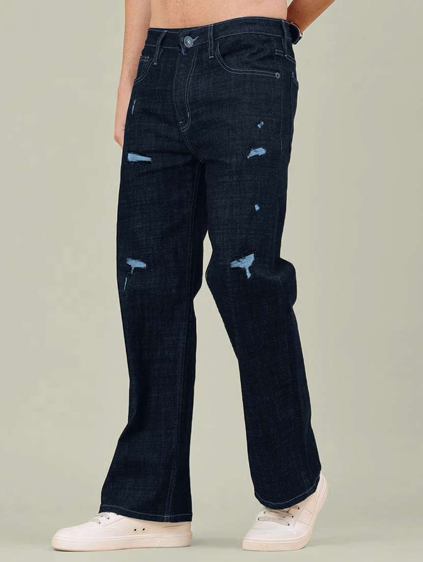 men distressed mid rise straight jeans - 22577413 -  Standard Image - 2