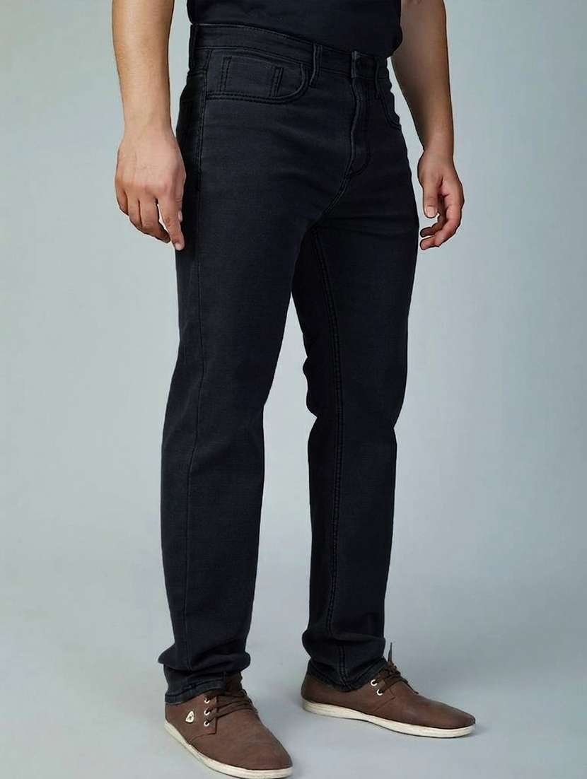 men solid mid rise straight jeans - 22577417 -  Standard Image - 2