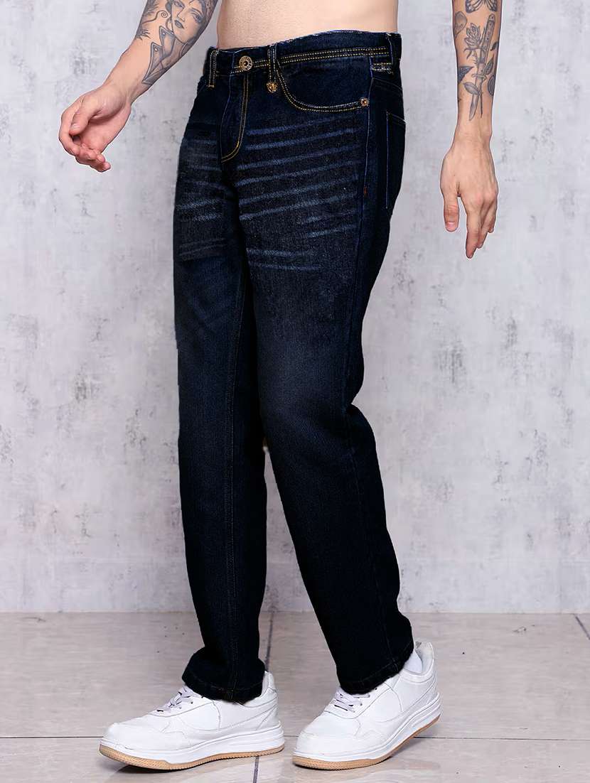 men washed mid rise straight jeans - 22577418 -  Standard Image - 2