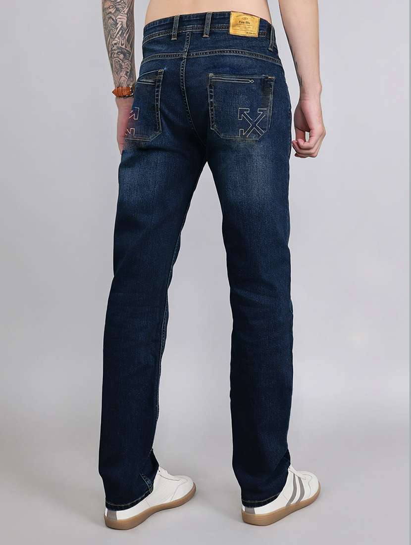 men washed mid rise straight jeans - 22577420 -  Standard Image - 2