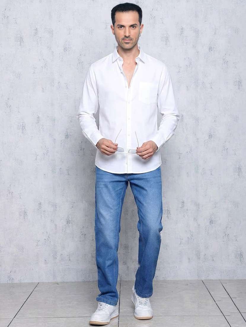 men washed mid rise straight jeans - 22577421 -  Standard Image - 2