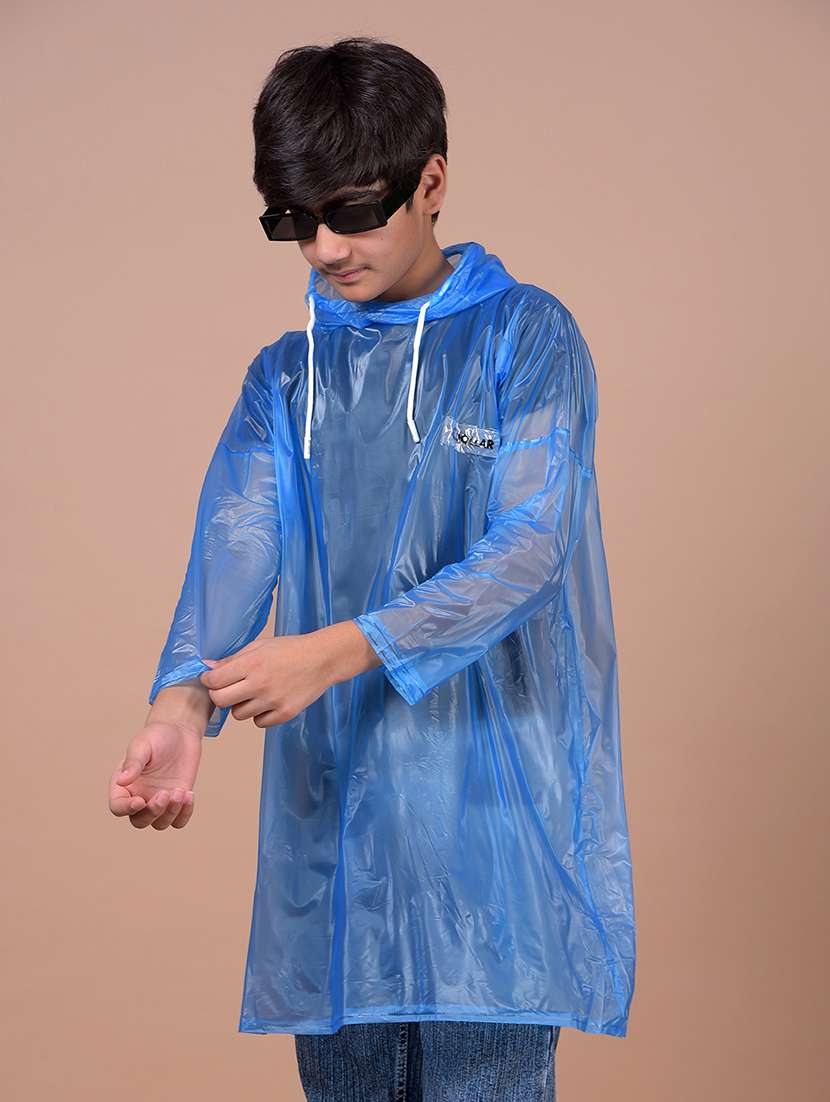 kids solid long sleeves hooded raincoat - 22577474 -  Standard Image - 2