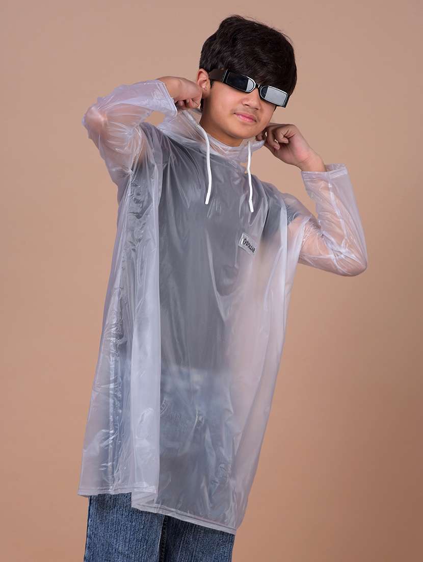 kids solid long sleeves hooded raincoat - 22577478 -  Standard Image - 2