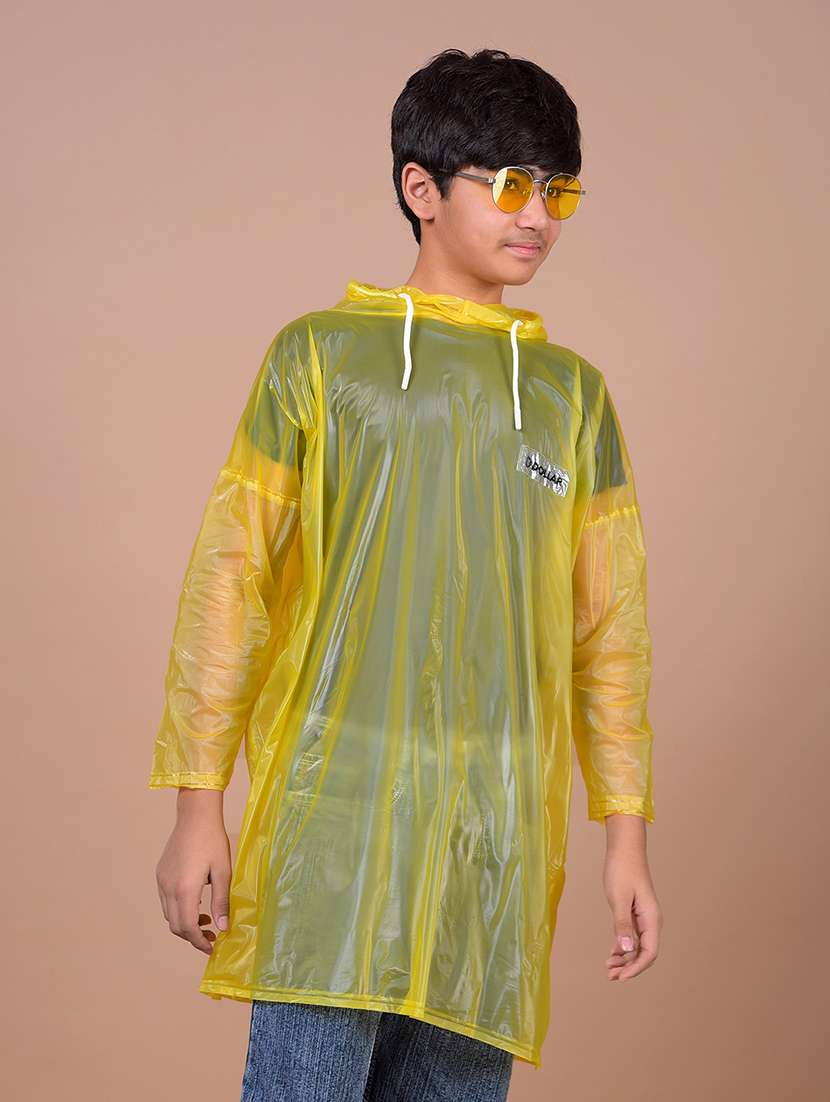 kids solid long sleeves hooded raincoat - 22577479 -  Standard Image - 2