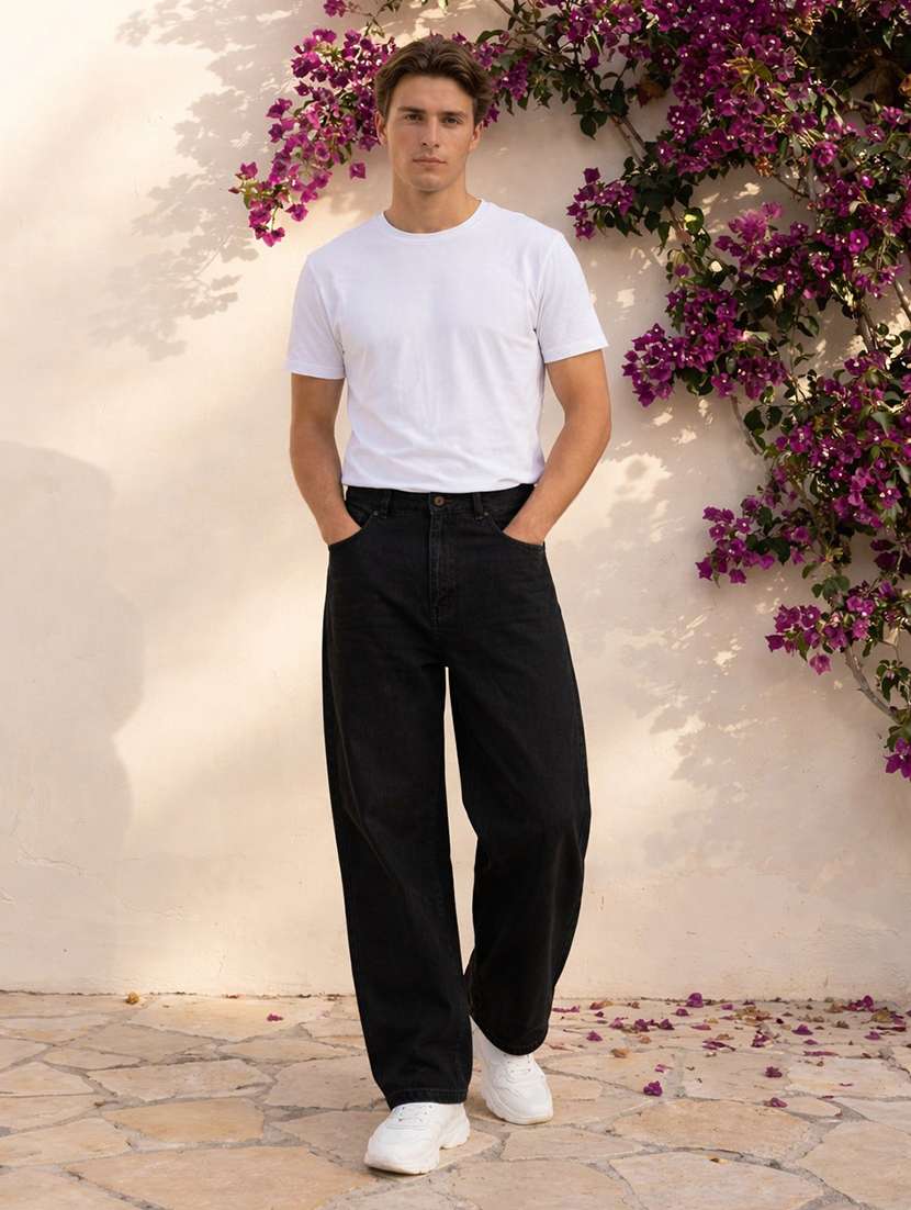 men solid mid rise straight jeans - 22577494 -  Standard Image - 2