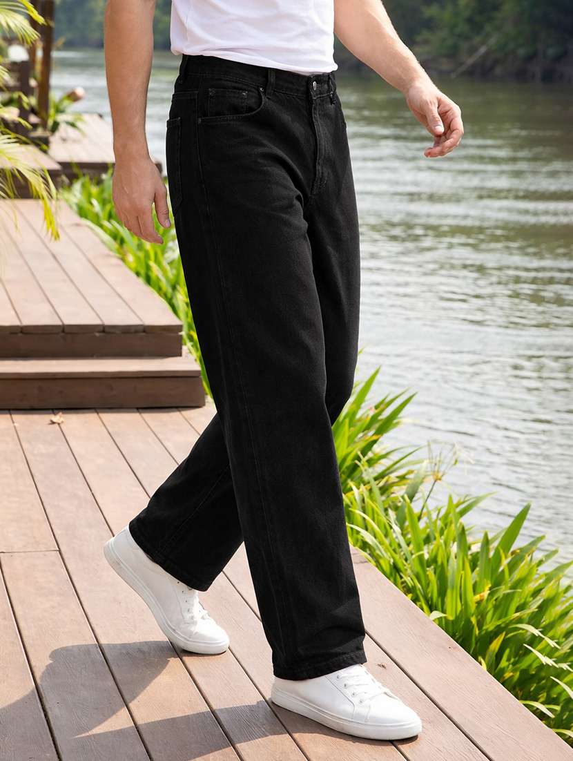 men solid mid rise straight jeans - 22577495 -  Standard Image - 2