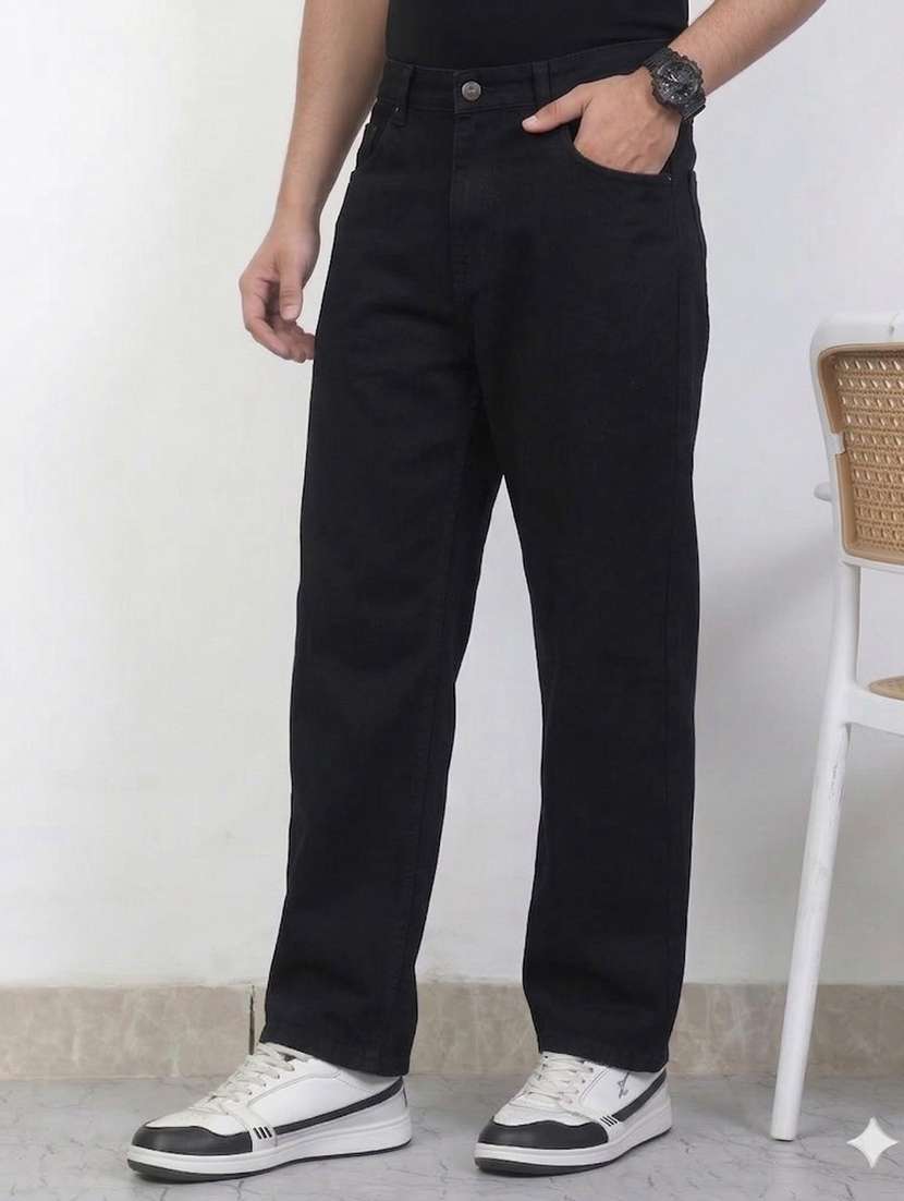 men solid mid rise straight jeans - 22577496 -  Standard Image - 2