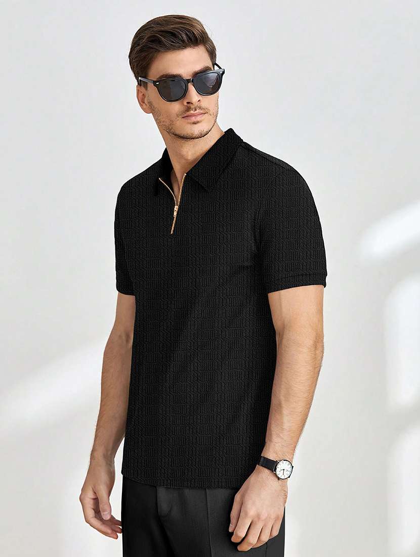 Men Textured Short Sleeves Polo T-shirt - 22577704 -  Standard Image - 2