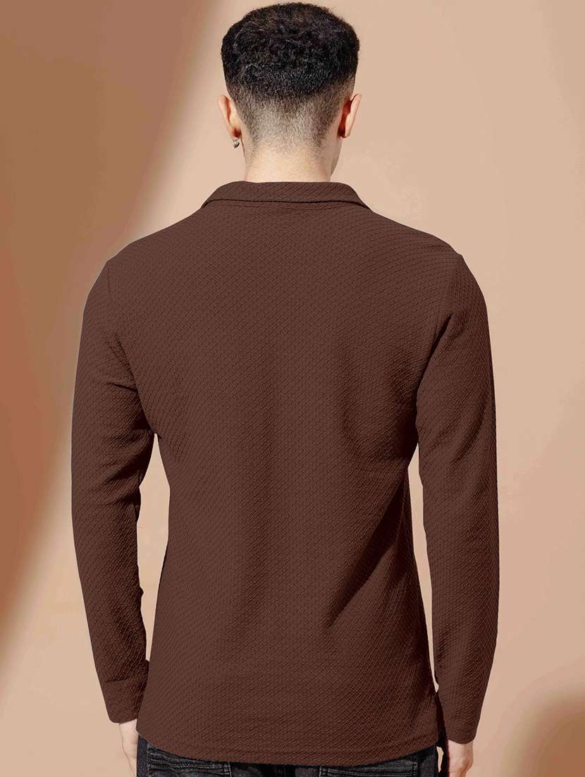 men textured long sleeves polo t-shirt - 22577750 -  Standard Image - 2