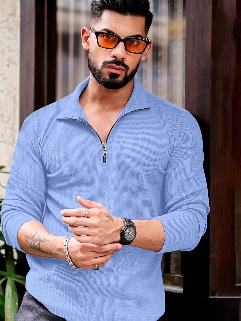 men textured long sleeves polo t-shirt - 22577770 -  Standard Image - 2