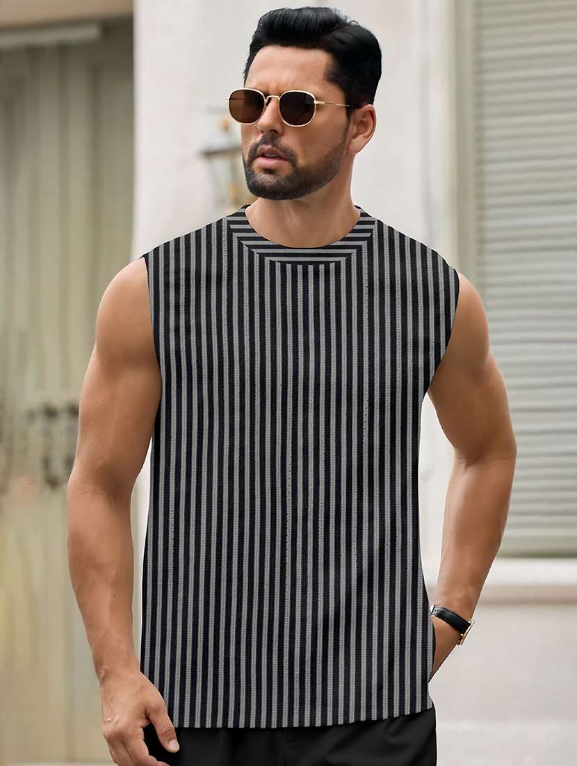 men printed sleeveless oversized t-shirt - 22577782 -  Standard Image - 2