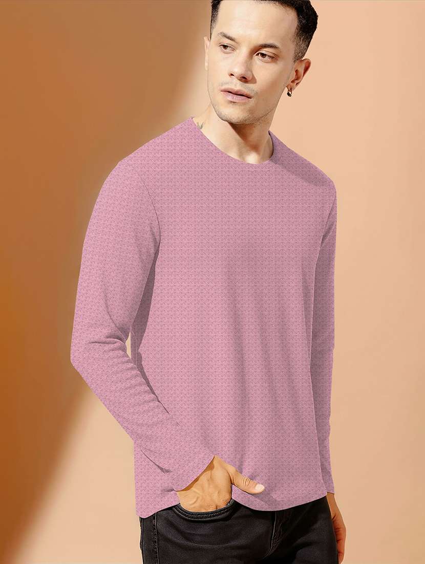 men textured long sleeves regular fit t-shirt - 22577882 -  Standard Image - 2