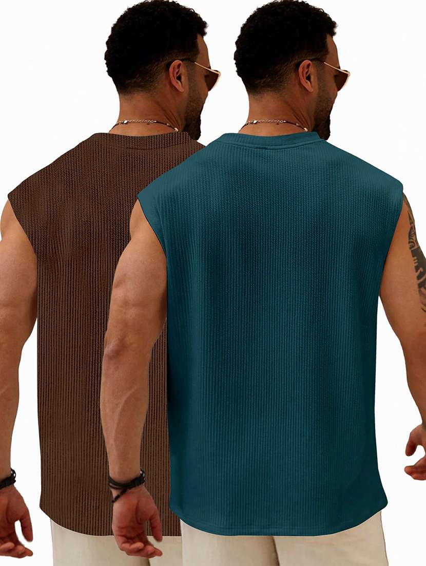 men textured sleeveless oversized t-shirt - 22577941 -  Standard Image - 2