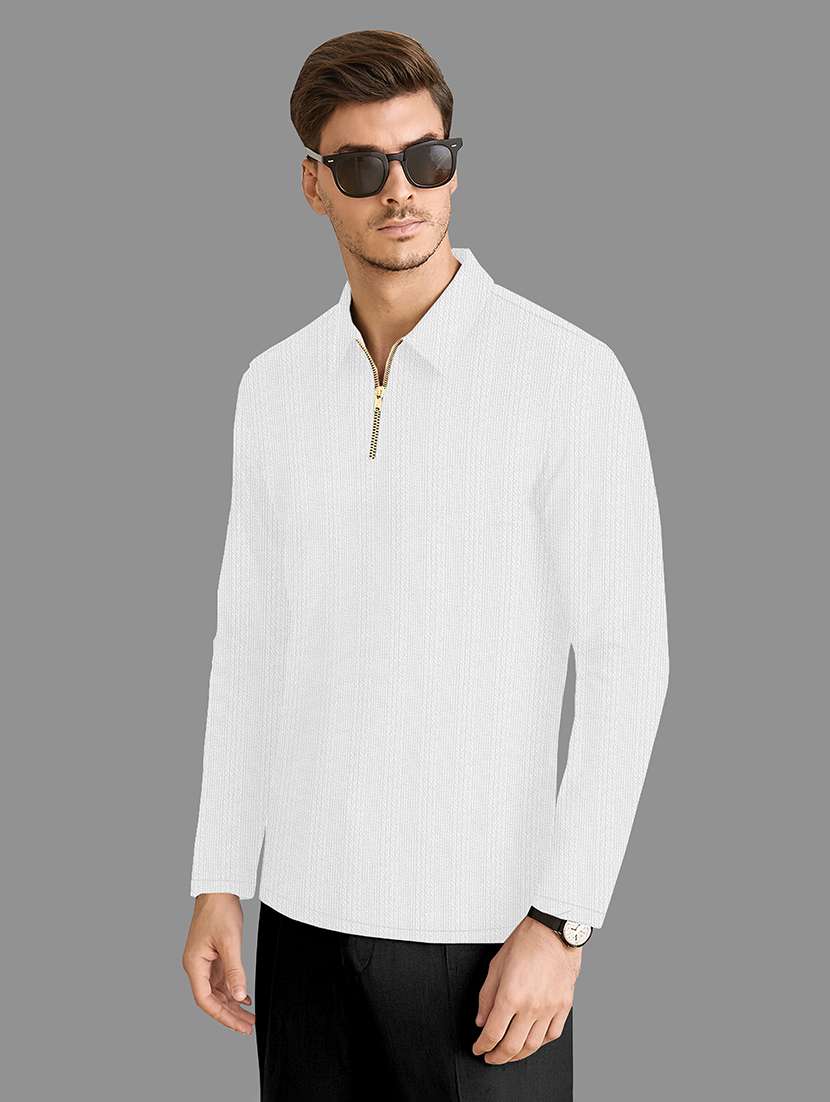 men textured long sleeves polo t-shirt - 22578005 -  Standard Image - 2