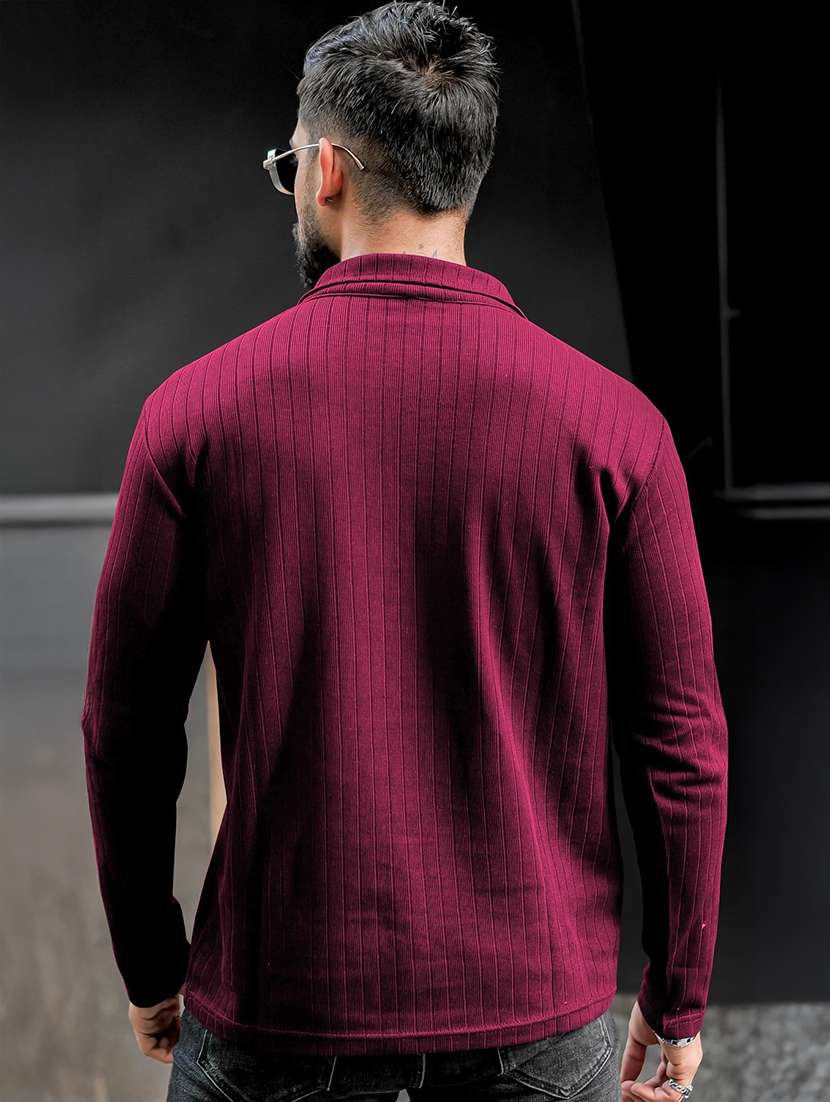 men textured long sleeves polo t-shirt - 22578026 -  Standard Image - 2