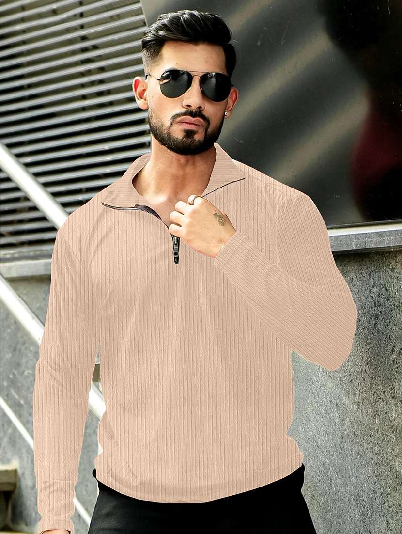 men textured long sleeves polo t-shirt - 22578112 -  Standard Image - 2
