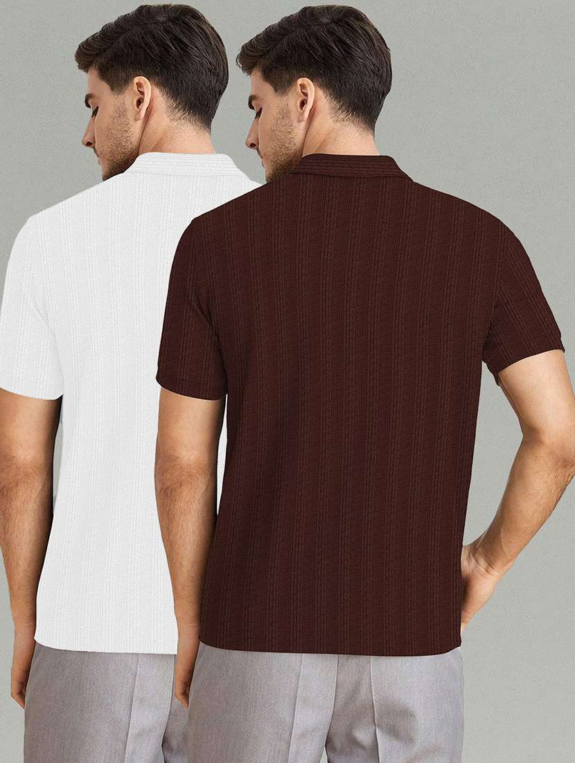 men pack of 2 textured short sleeves polo t-shirt - 22578274 -  Standard Image - 2