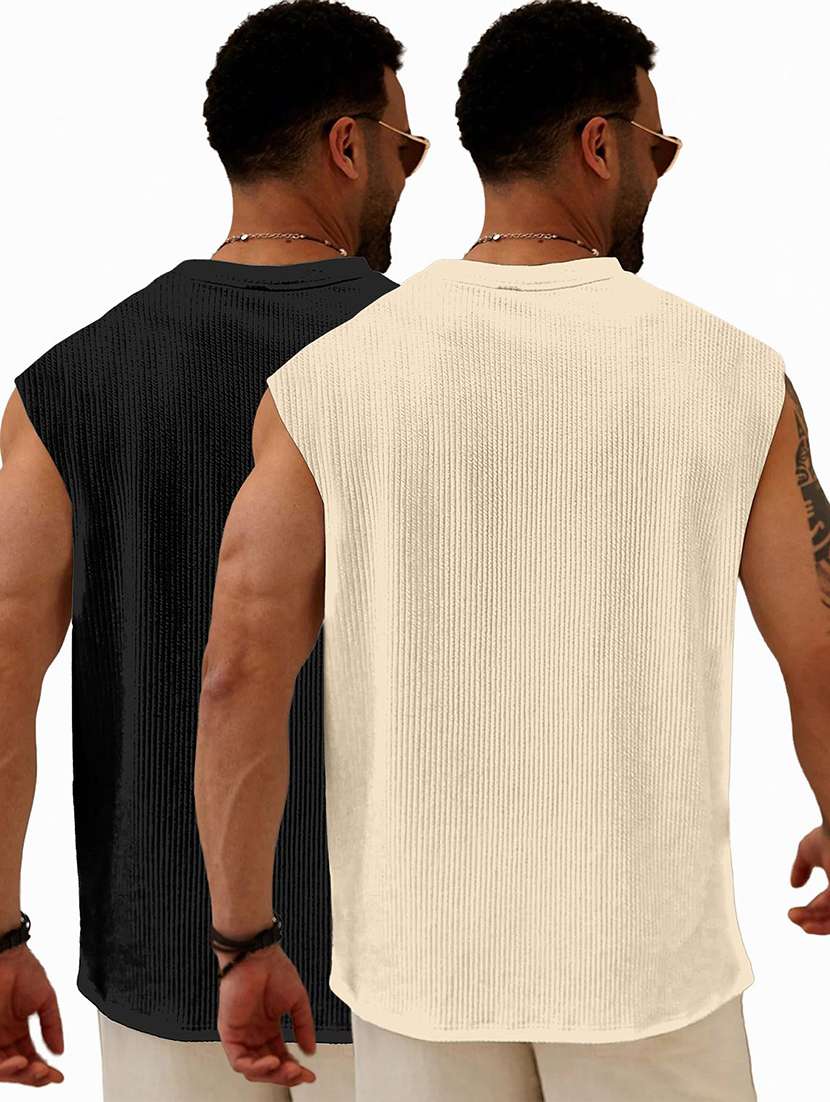 men textured sleeveless oversized t-shirt - 22578351 -  Standard Image - 2