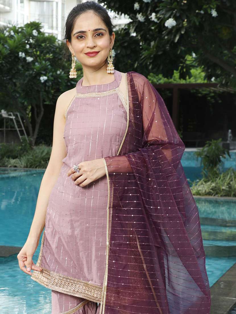 women self design sleeveless kurta sharara set with dupatta - 22578407 -  Standard Image - 2