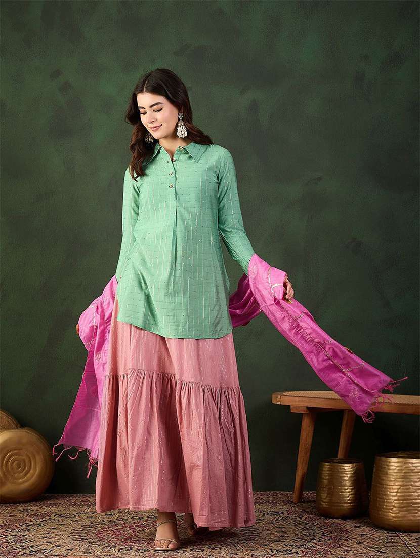 women self design long sleeves kurta skirt set with dupatta - 22578421 -  Standard Image - 2