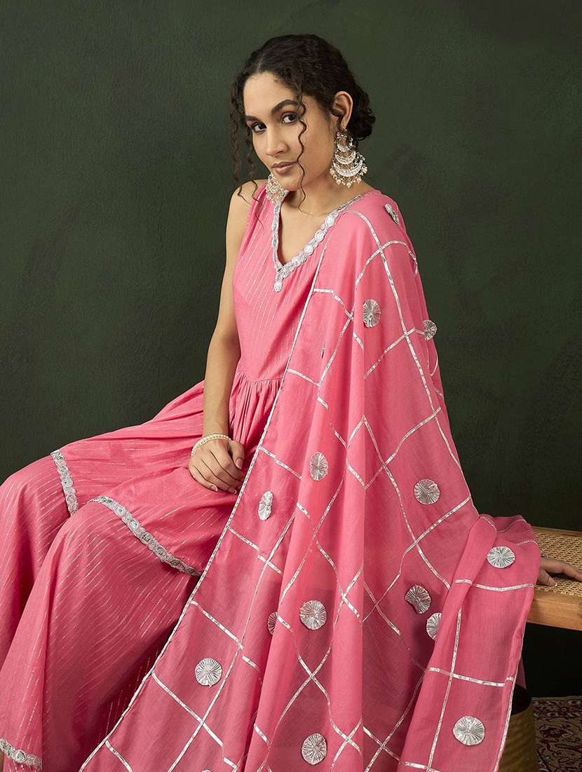 women self design sleeveless kurta sharara set with dupatta - 22578422 -  Standard Image - 2