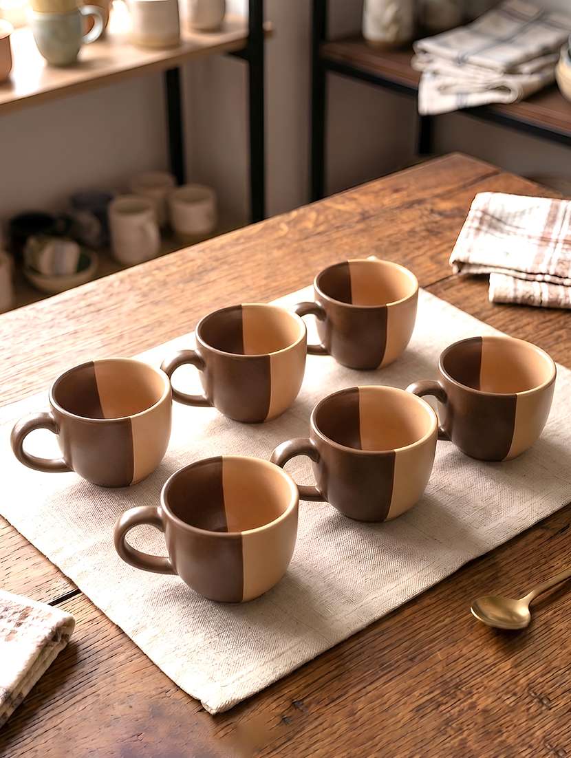 moody panda set of 6 cups | cup set of 6 | stoneware cups series | tea cups | stoneware - 22578570 -  Standard Image - 2
