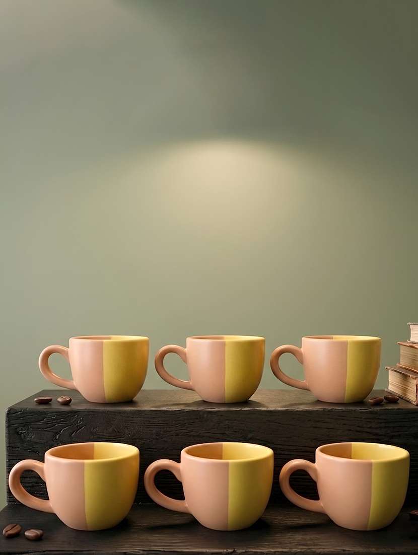 moody panda set of 6 cups | cup set of 6 | stoneware cups series | tea cups | designer cups - 22578571 -  Standard Image - 2