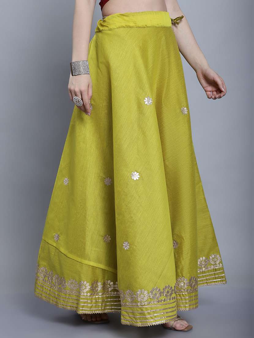 women solid with work flared skirt - 22578901 -  Standard Image - 2