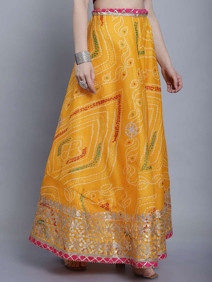 women bandhani printed flared long skirt - 22578913 -  Standard Image - 2