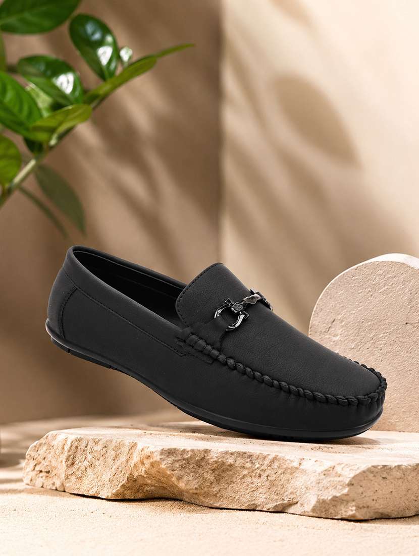Men Solid Slip On Horsebit Loafer - 22578949 -  Standard Image - 2