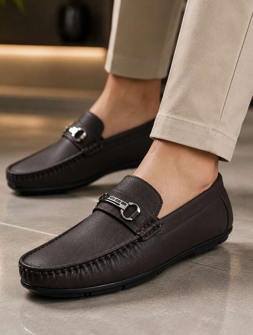 men solid slip on horsebit loafer - 22578992 -  Standard Image - 7