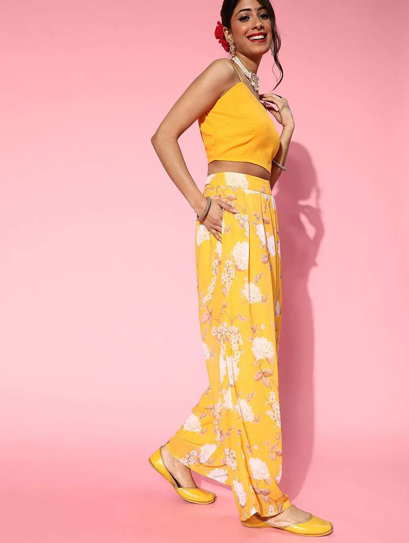women printed flared sleeves fusion set - 22579053 -  Standard Image - 2