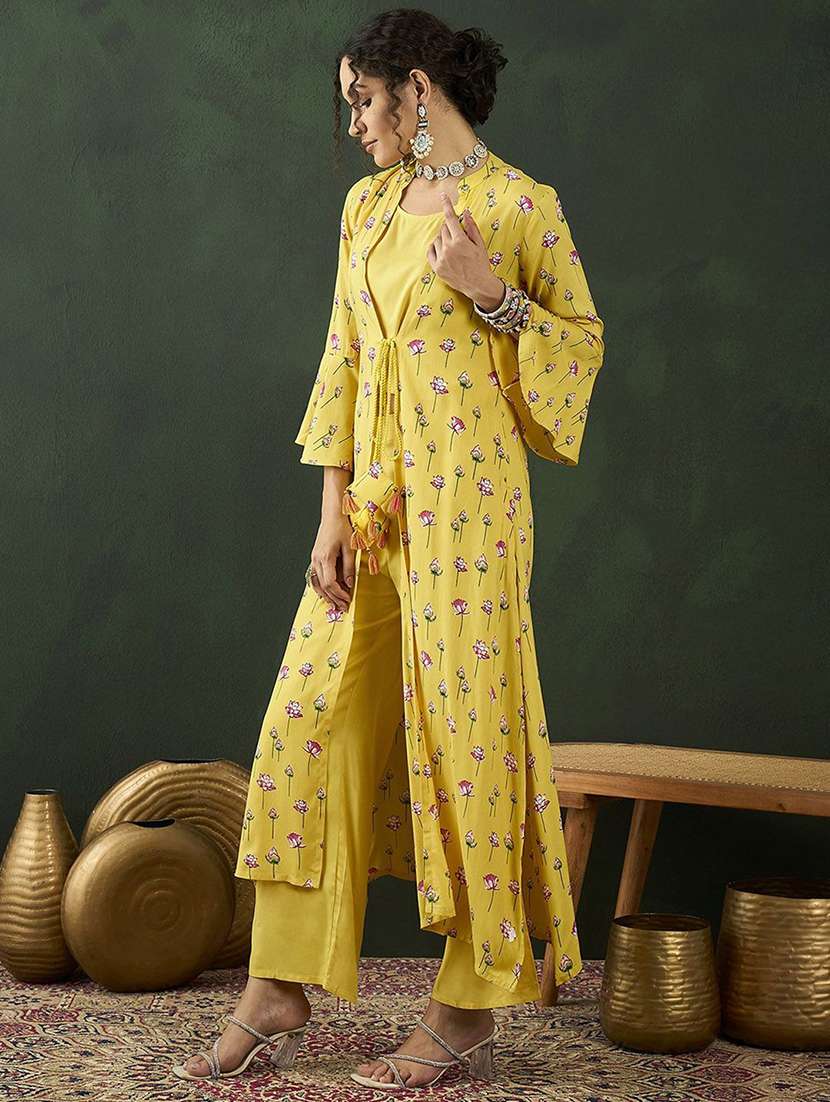 women printed bell sleeves fusion set - 22579066 -  Standard Image - 2