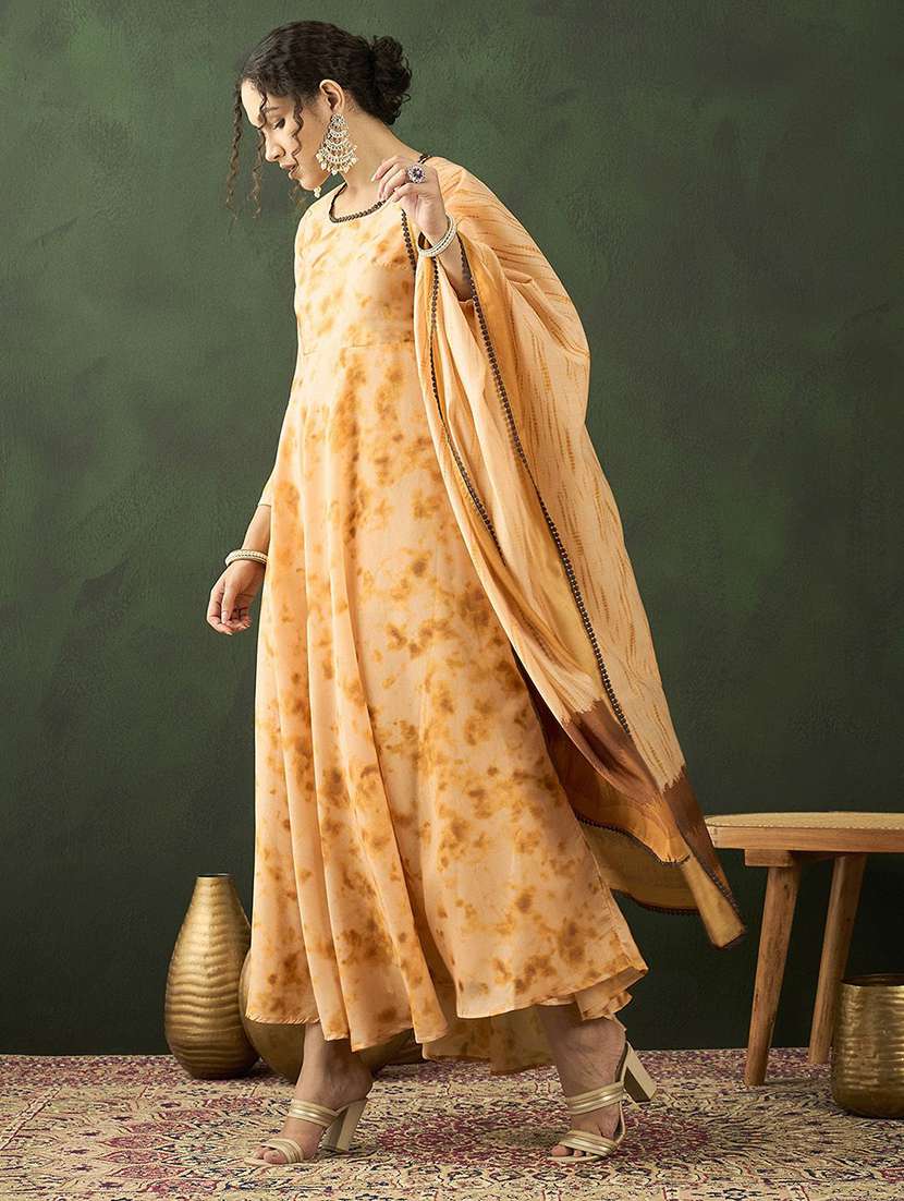 women printed three quarter sleeves kurta dupatta set - 22579174 -  Standard Image - 2