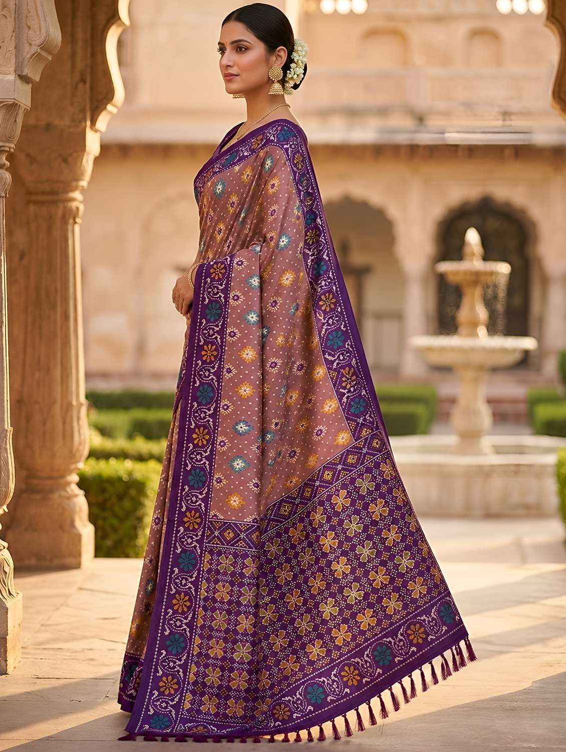 women self design patola saree with blouse - 22579336 -  Standard Image - 2