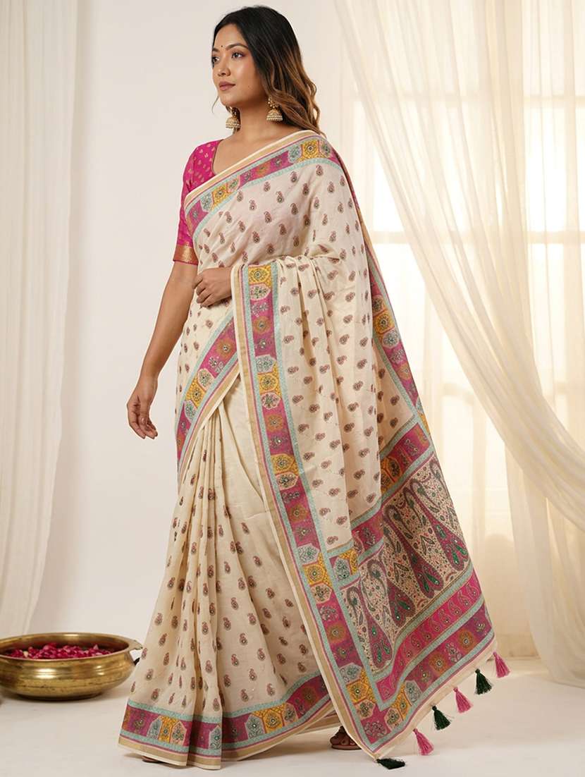 women printed casual wear saree with blouse - 22579353 -  Standard Image - 2