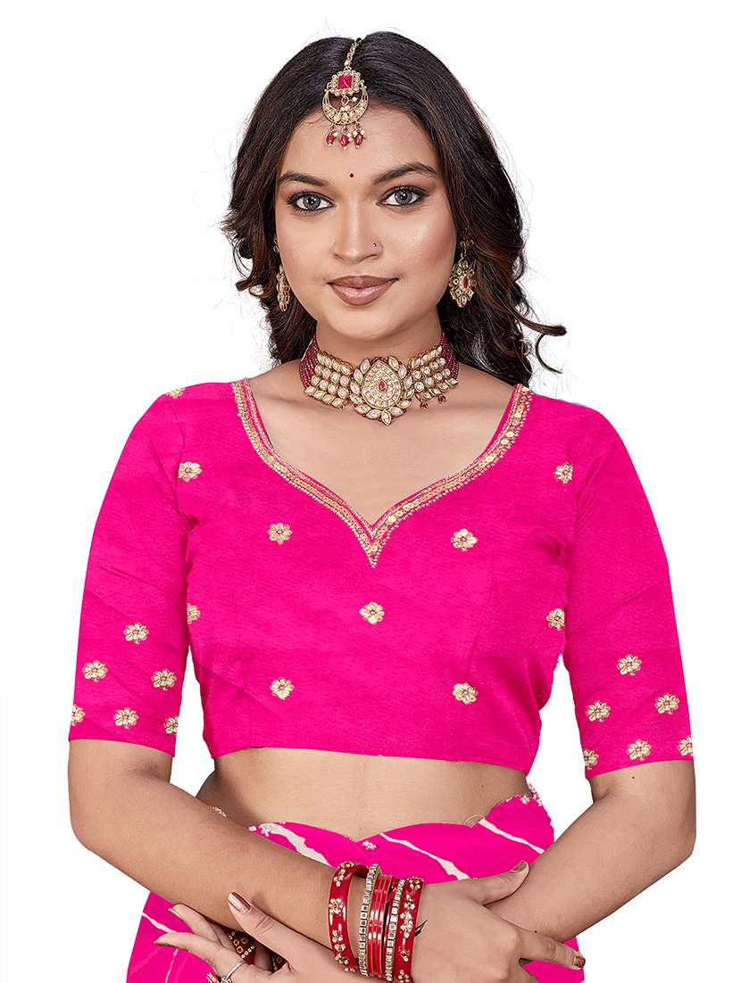 women leheriya printed saree with blouse - 22579360 -  Standard Image - 2