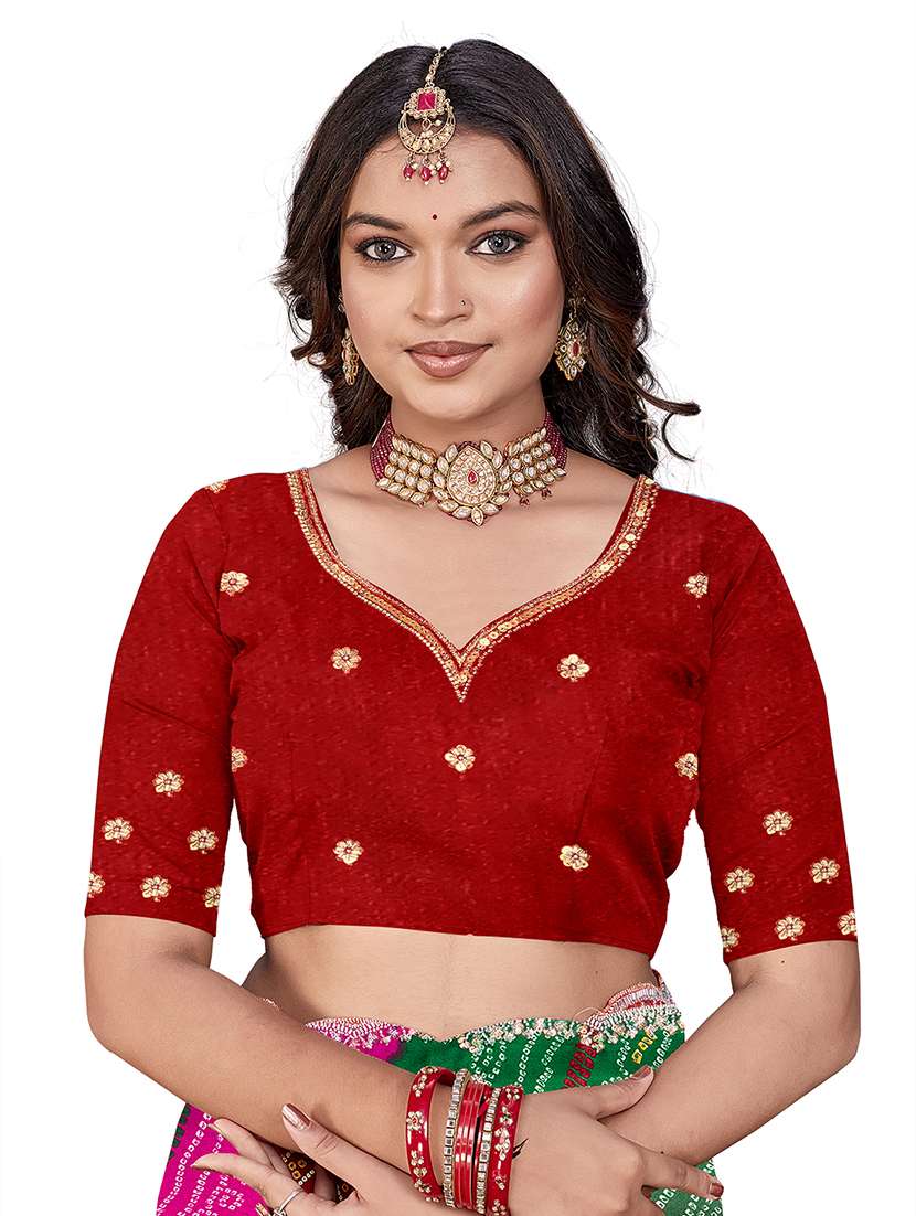 women printed embellished saree with blouse - 22579362 -  Standard Image - 2