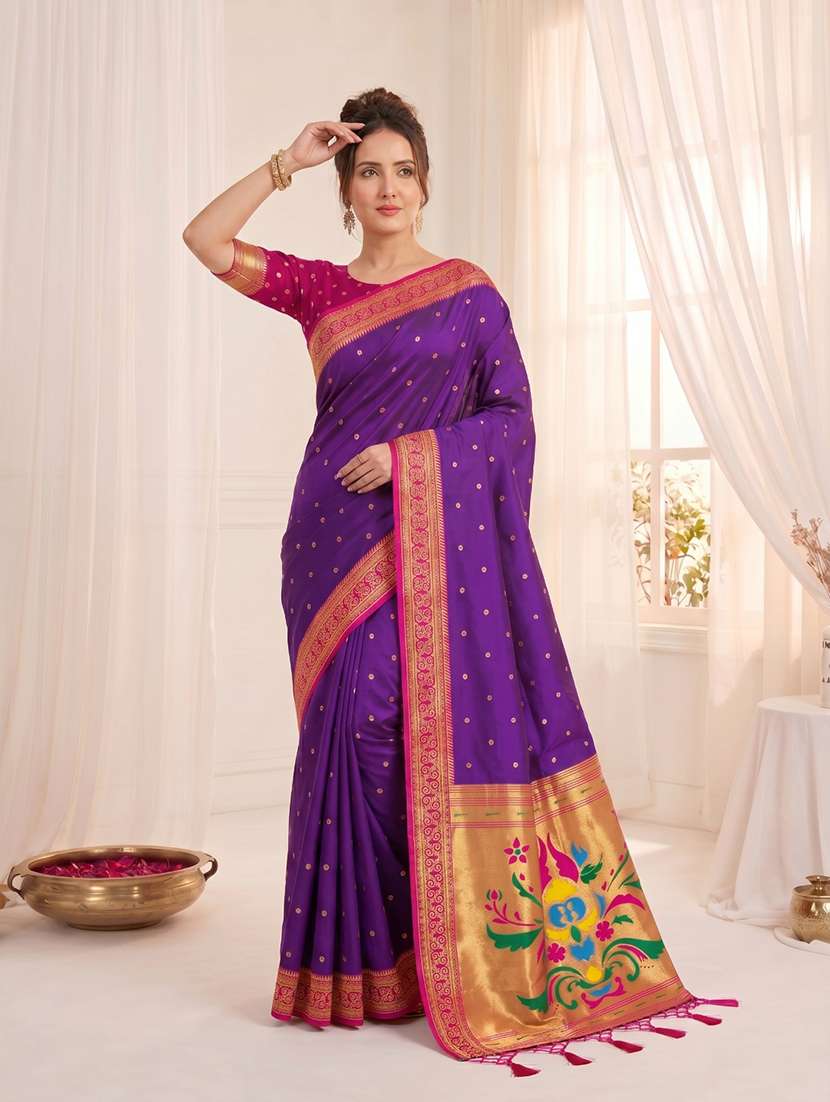 women self design paithani saree with blouse - 22579379 -  Standard Image - 2