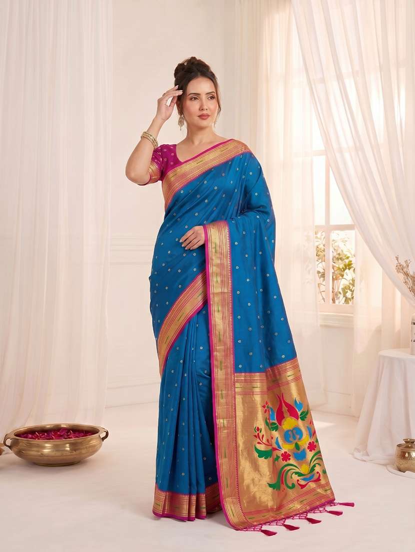 women self design paithani saree with blouse - 22579381 -  Standard Image - 2