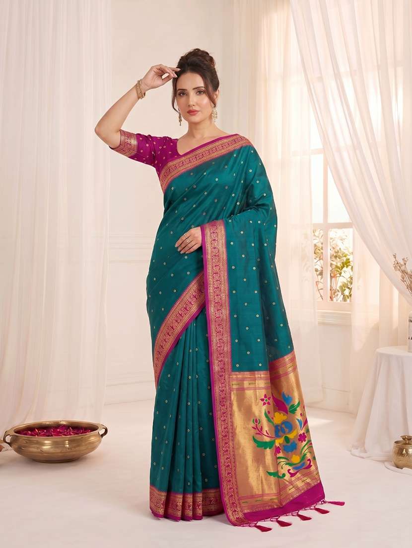 women self design paithani saree with blouse - 22579383 -  Standard Image - 2